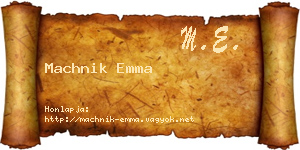 Machnik Emma névjegykártya